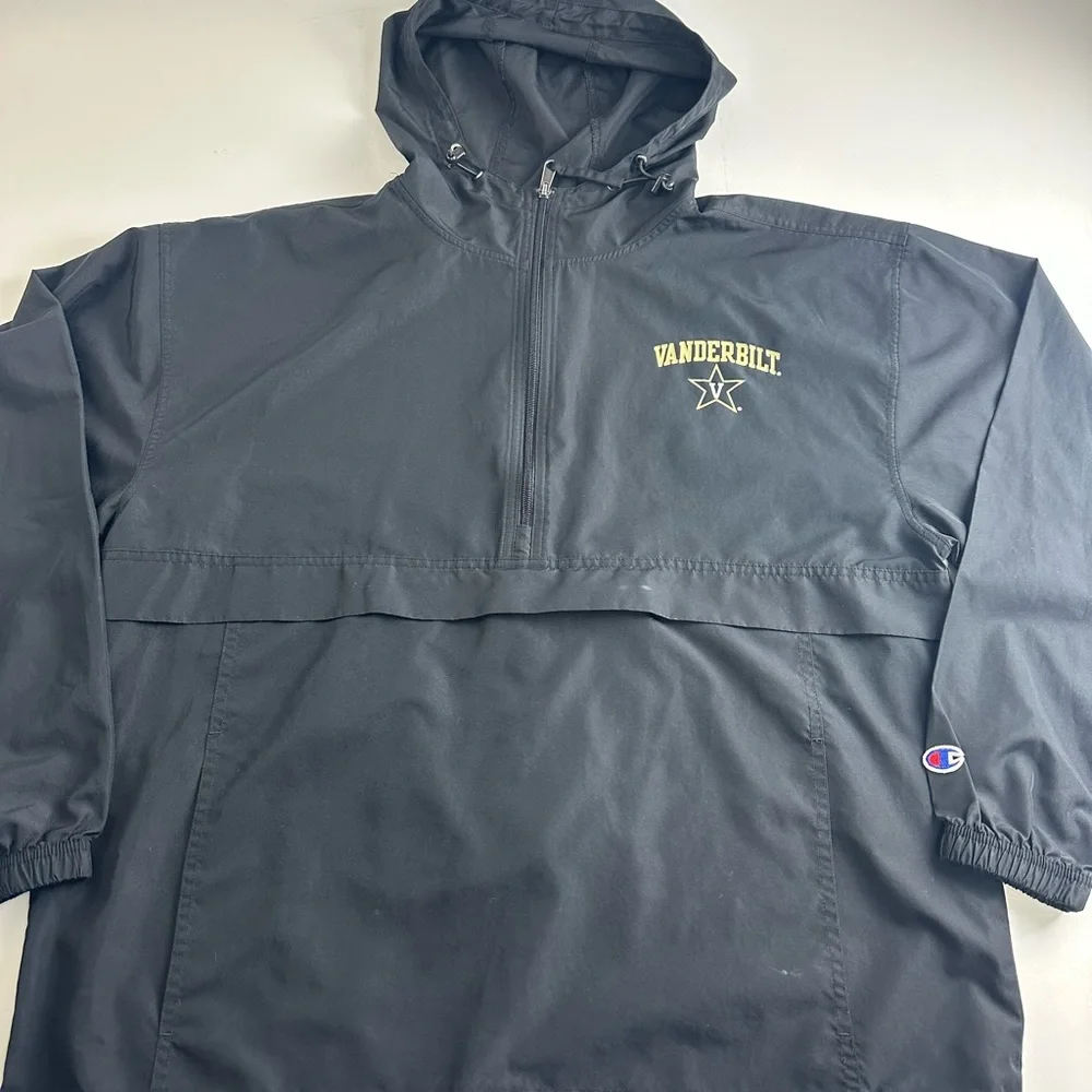 Champion Black Athleticwear Vanderbilt‎ windbreaker with hood size large